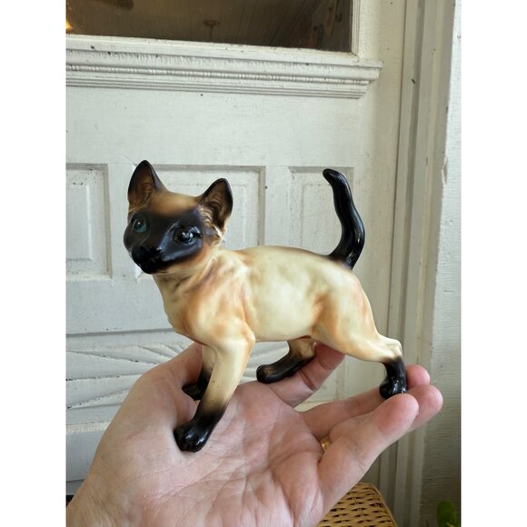 Vintage MCM Lefton Siamese Cat Kitty Figurine - Picture 7 of 12
